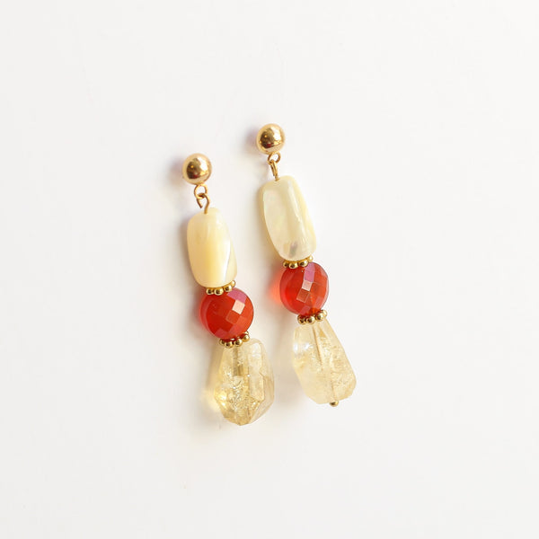 boucles acier cornaline nacre citrine créateur