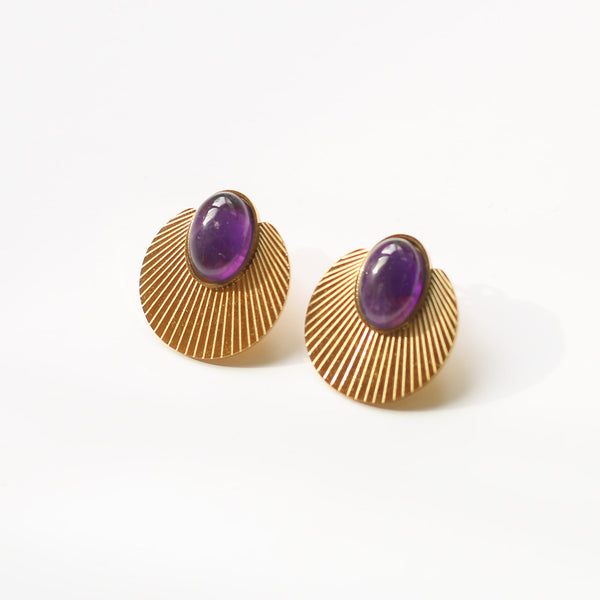 boucles acier inoxydable améthyste femme