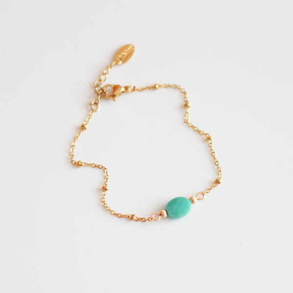 Bracelet fin Agate herbe