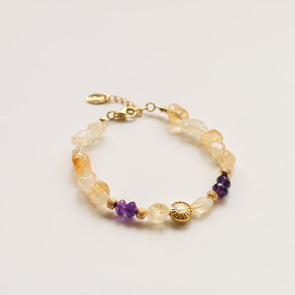 bracelet améthyste citrine acier gemme