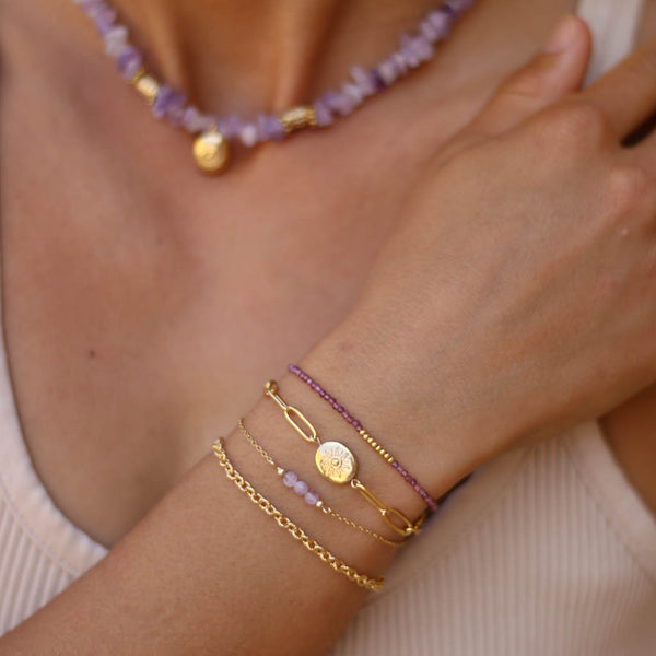 bracelet chaine acier soleil