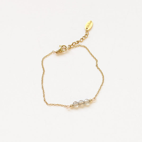 bracelet perle acier labradorite femme