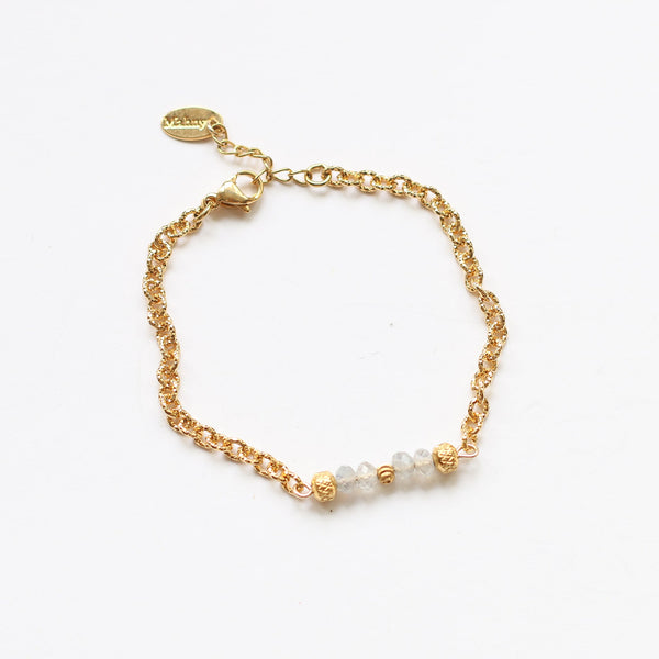 bracelet scintillant dore labradorite femme