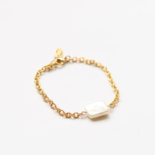 bracelet scintillant dore nacre or
