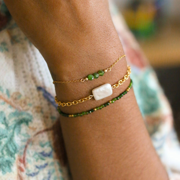bracelet scintillant dore nacre cadeau