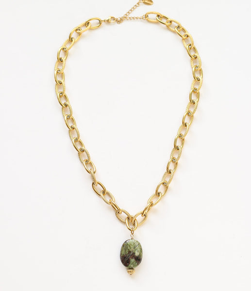 collier court chaine mixte serpentine inoxydable
