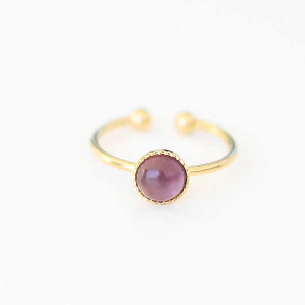 Bague créateur Améthyste plaqué or devant