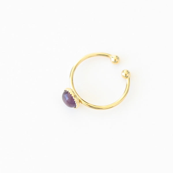 Bague créateur Améthyste plaqué or dessus