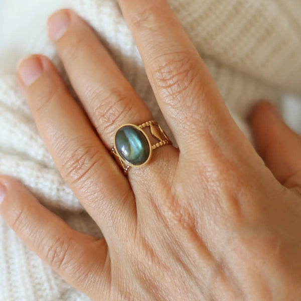 Bague labradorite discount or