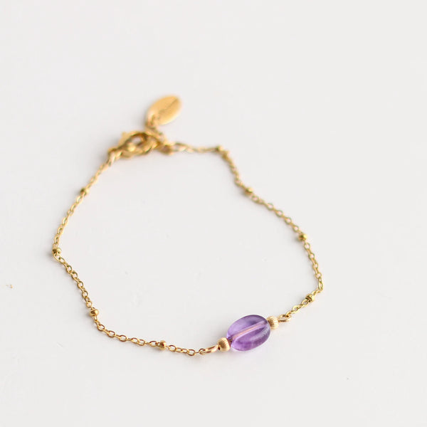 bracelet créateur fin améthyste acier reflet