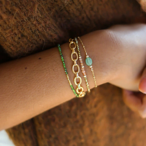 bracelet créateur fin aventurine acier créatrice