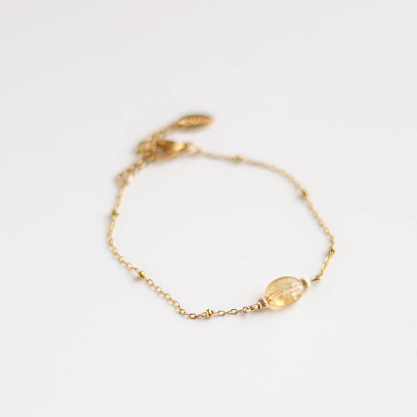 bracelet créateur fin citrine acier reflet