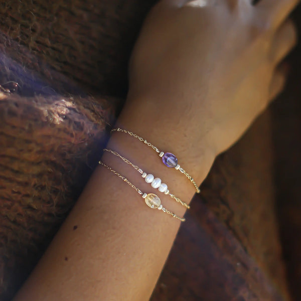 bracelet créateur fin citrine acier créatrice