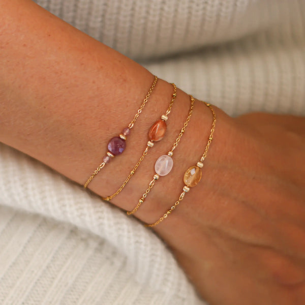 bracelet créateur fin citrine acier lithothérapie