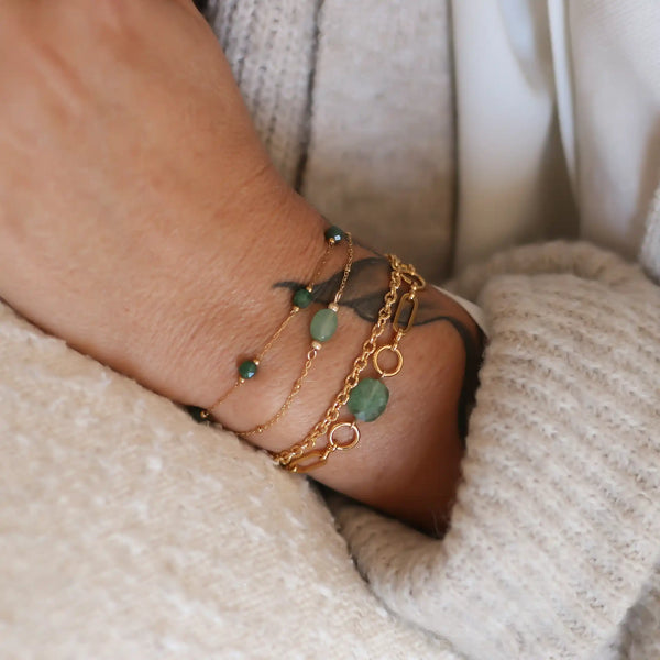 bracelet créateur milan aventurine porté