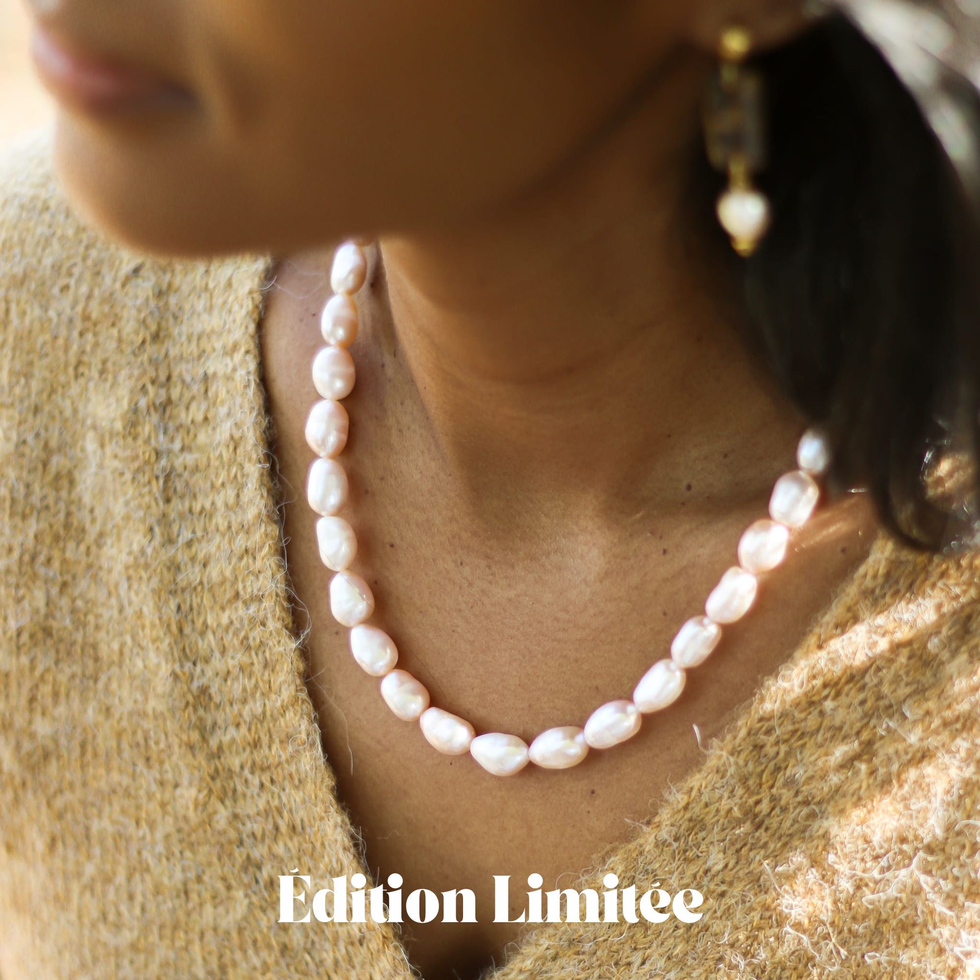 Collier Perles d'eau douce orangées