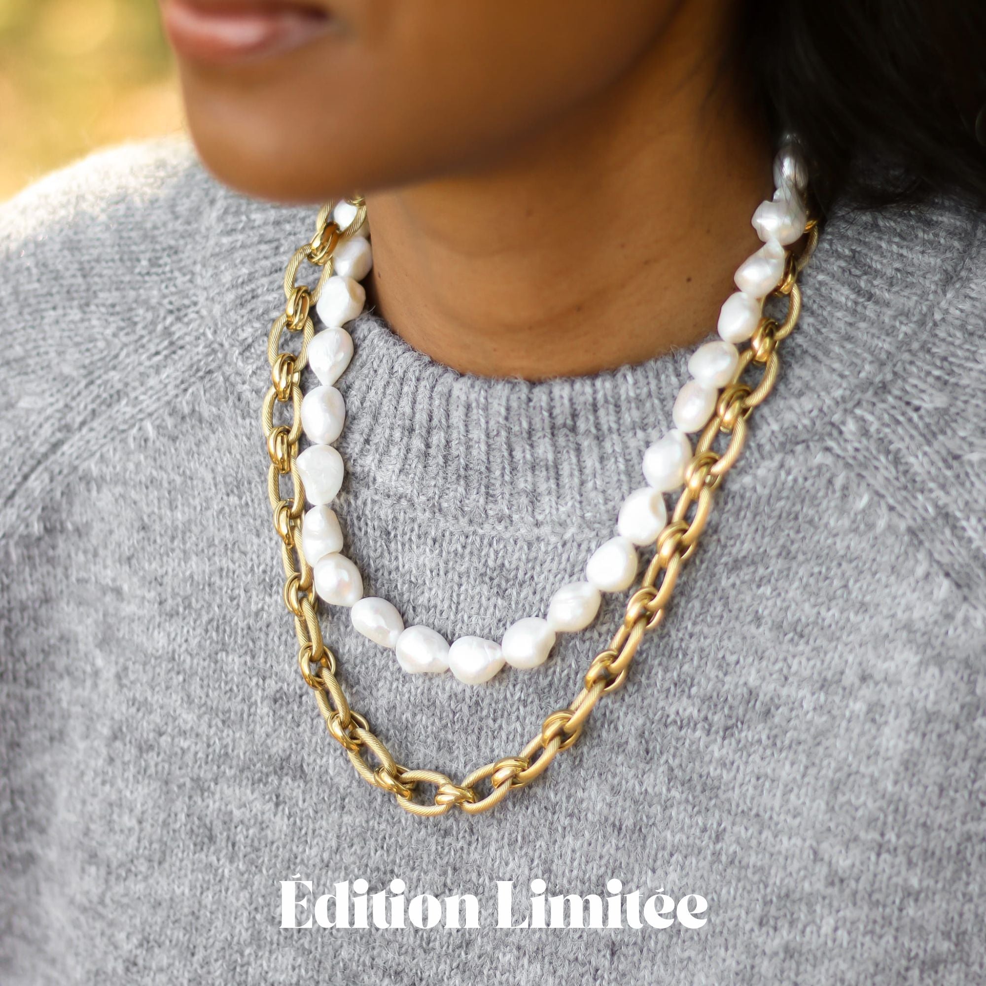 Collier Perles d'eau douce baroque chunky
