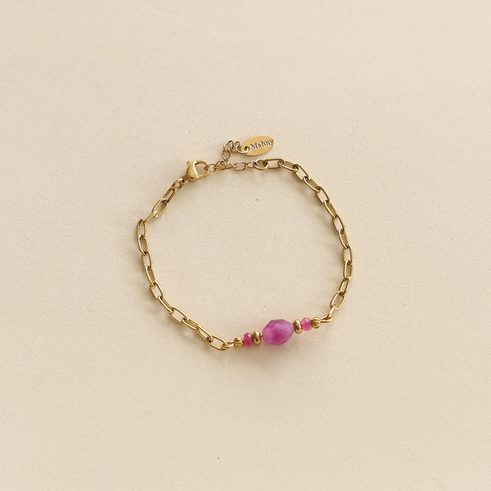 Bracelet Chaîne Aragonite Framboise - Mahny Jewelry