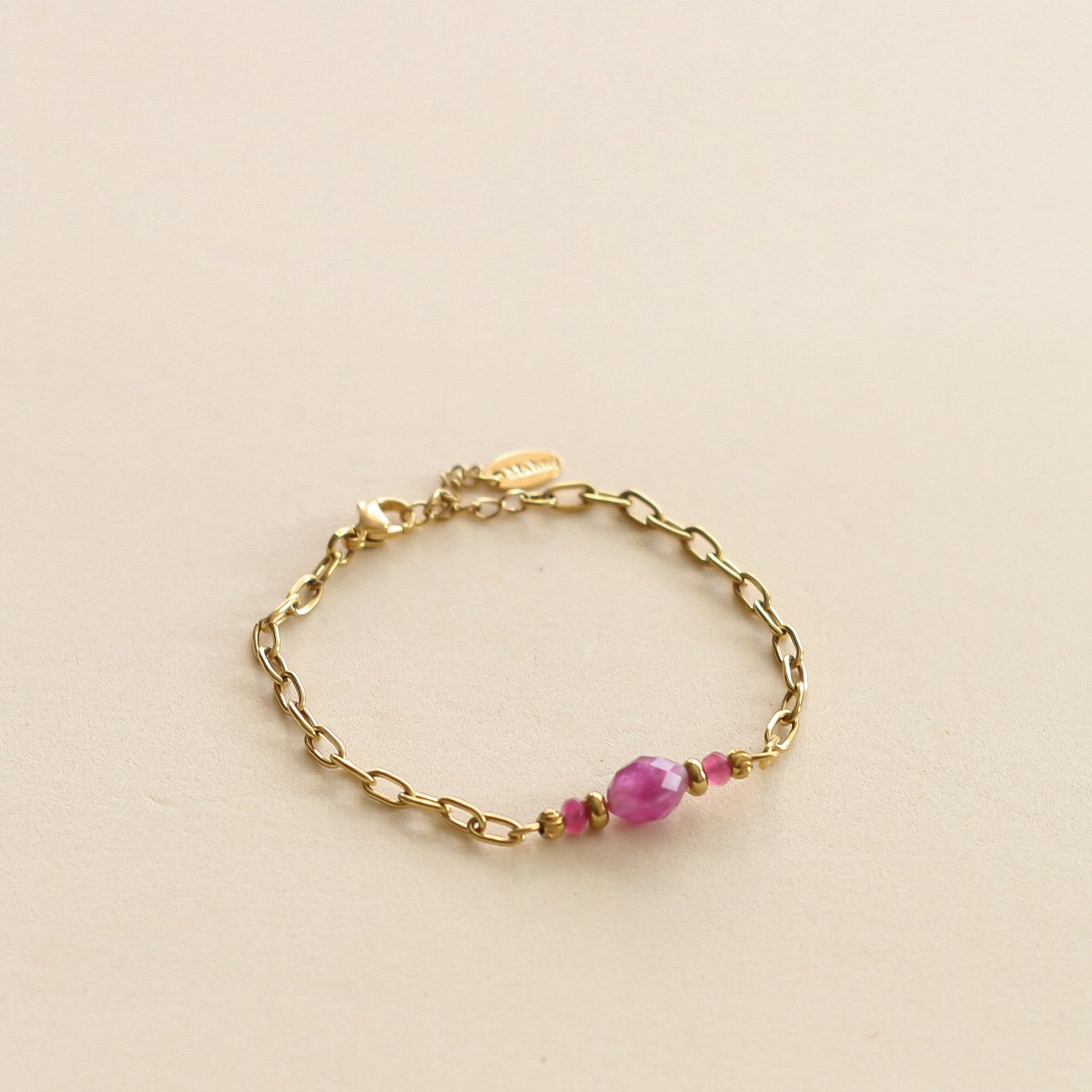 Bracelet Chaîne Aragonite Framboise - Mahny Jewelry