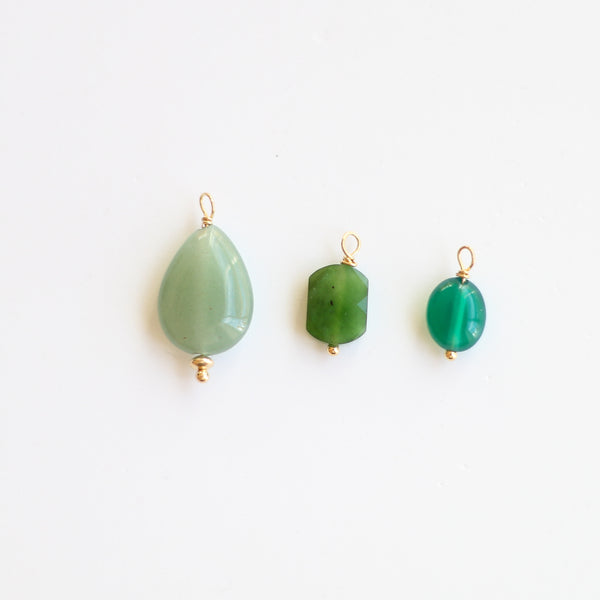 Green stone pendants