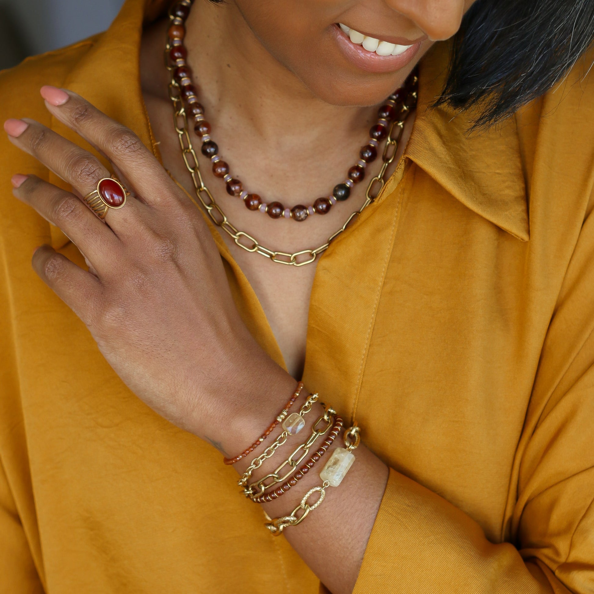 Bracelet Chaîne Citrine - Mahny Jewelry