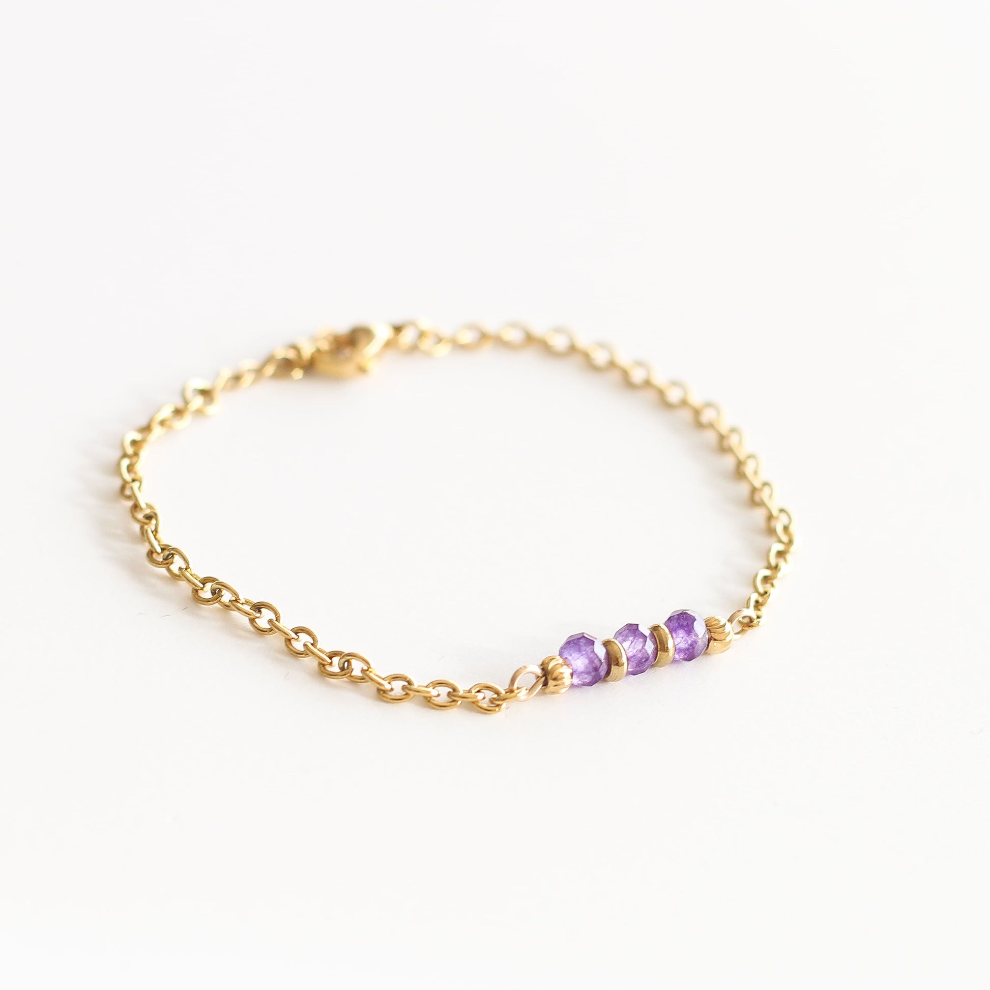 Bracelet chaîne Améthyste - Mahny Jewelry