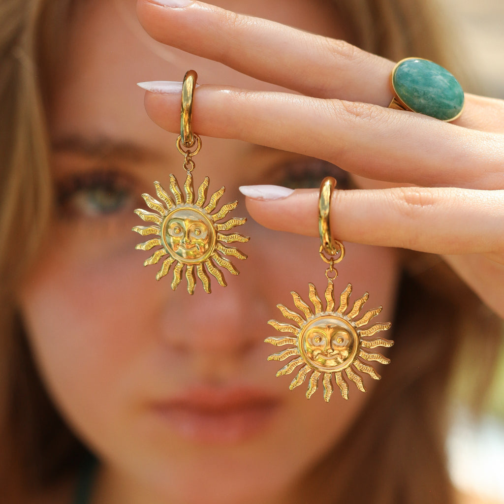 boucle oreille créole soleil doré création