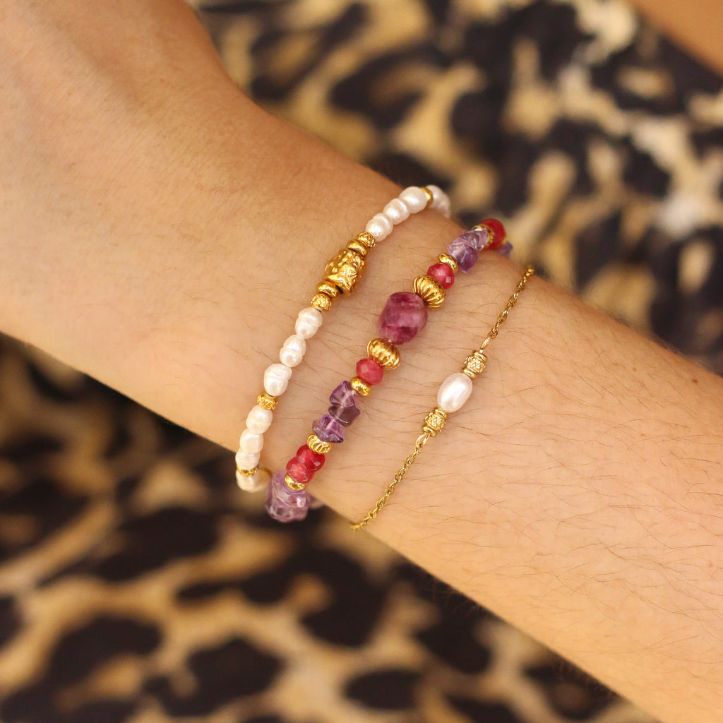 bracelet améthyste rubis violet pierre femme
