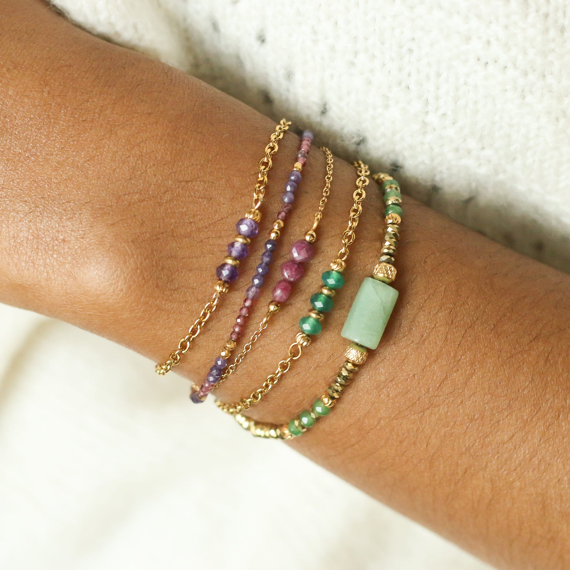 Bracelet chaîne Améthyste - Mahny Jewelry