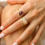 Bague feuille Quartz rose - Mahny Jewelry