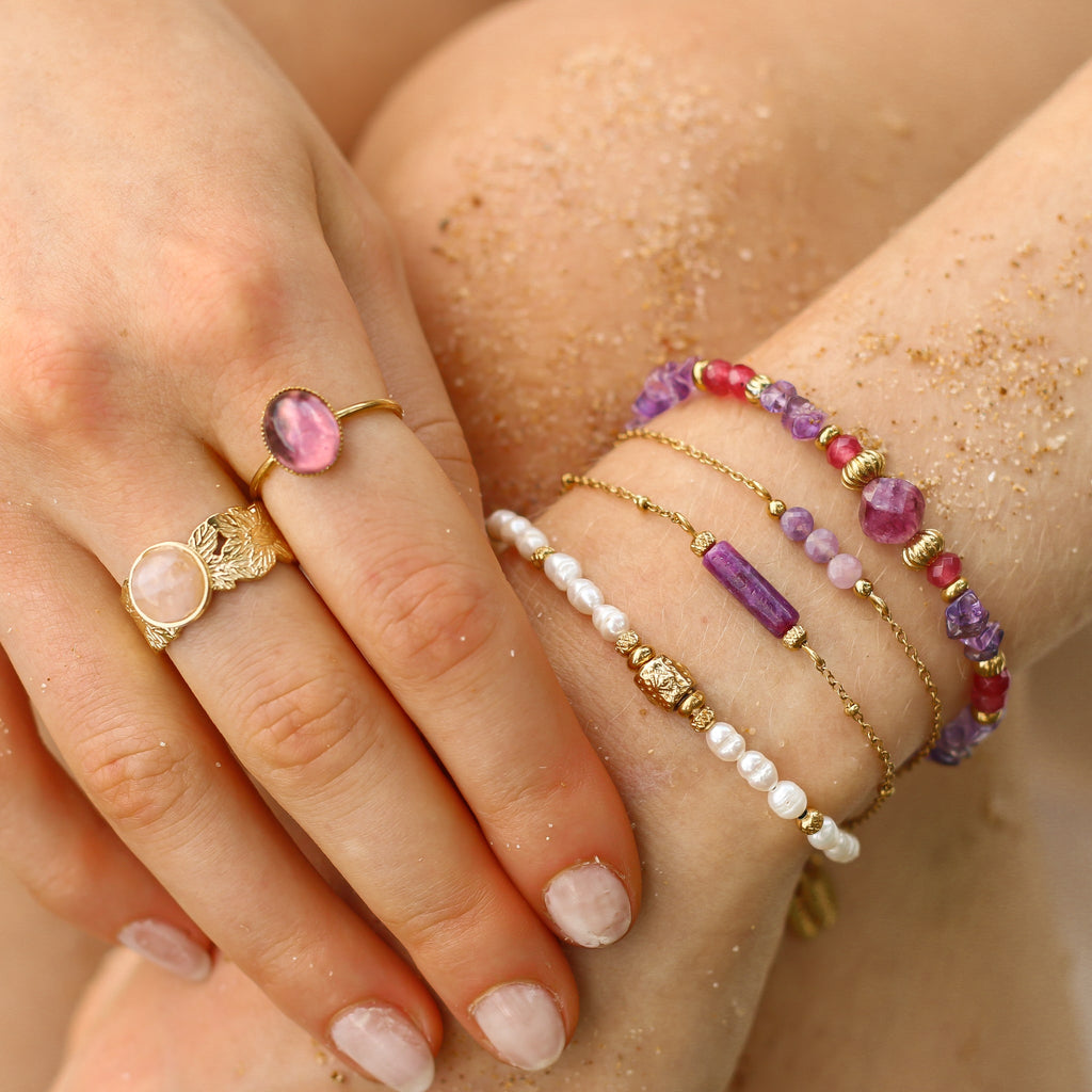 bracelet améthyste rubis violet pierre cadeau