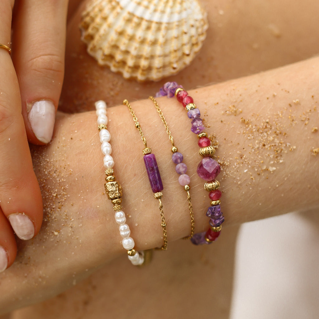 bracelet améthyste rubis violet créatrice