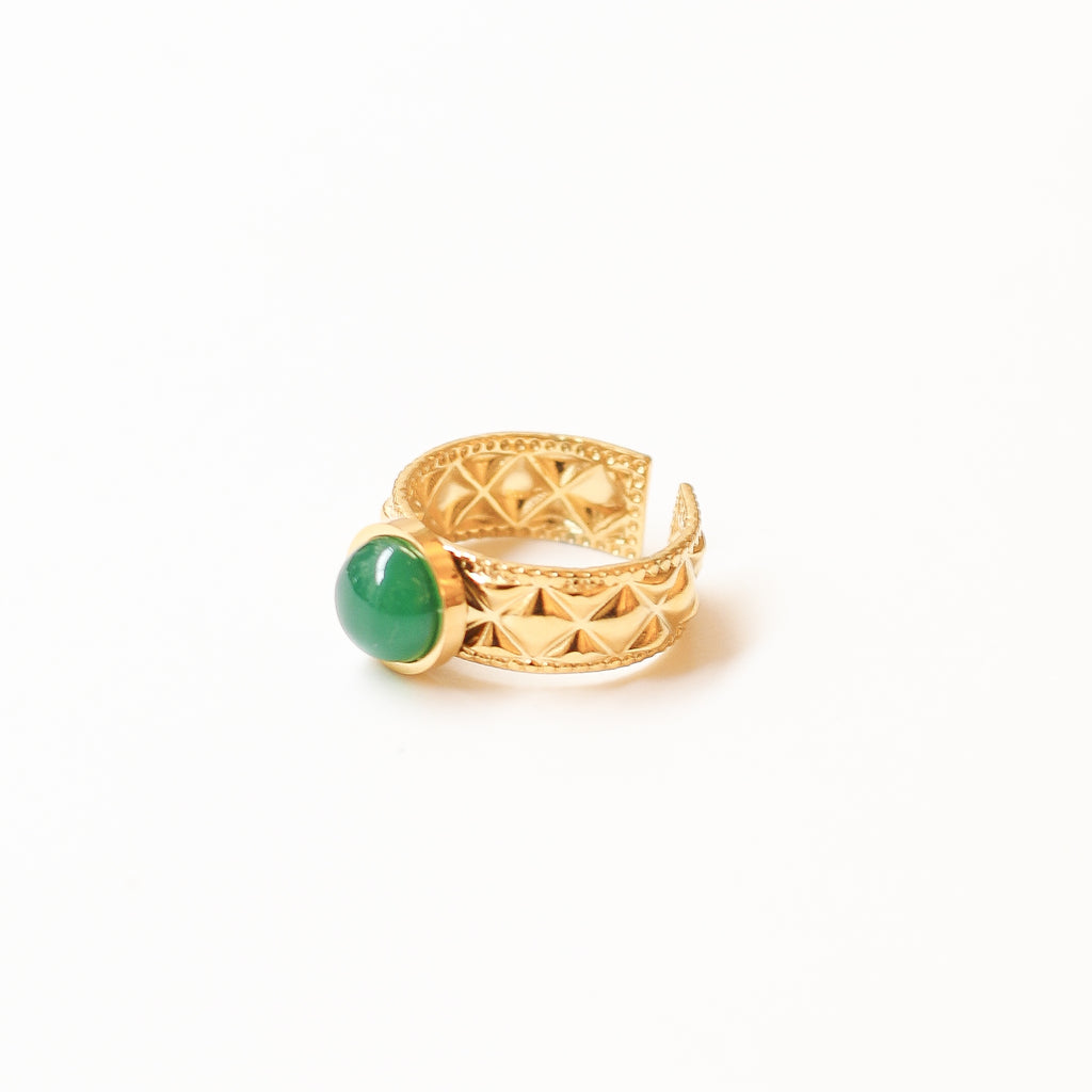 bague agate verte diamant paris créatrice