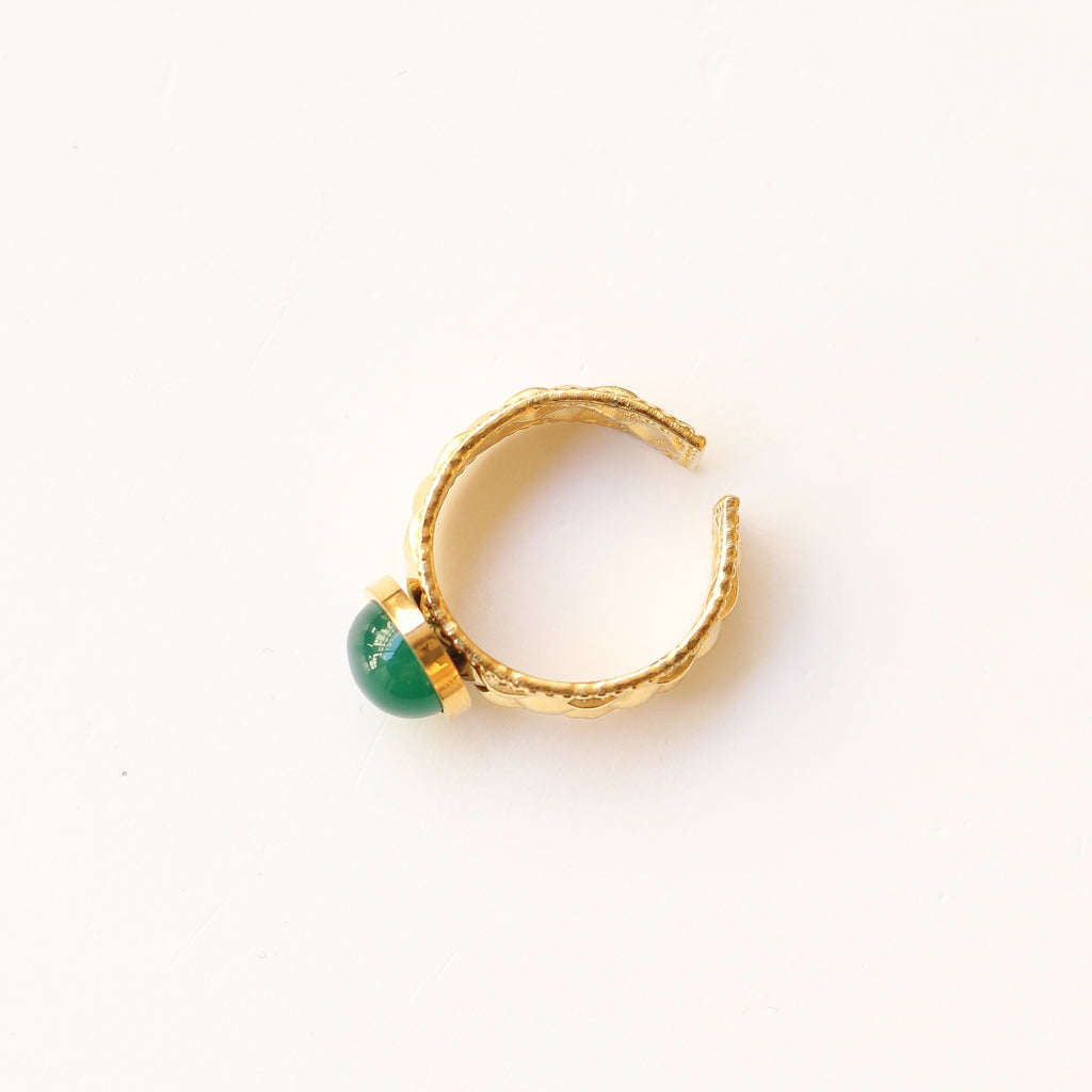 bague agate verte diamant lithothérapie vertu