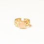 bague diamant quartz rose réglable doré