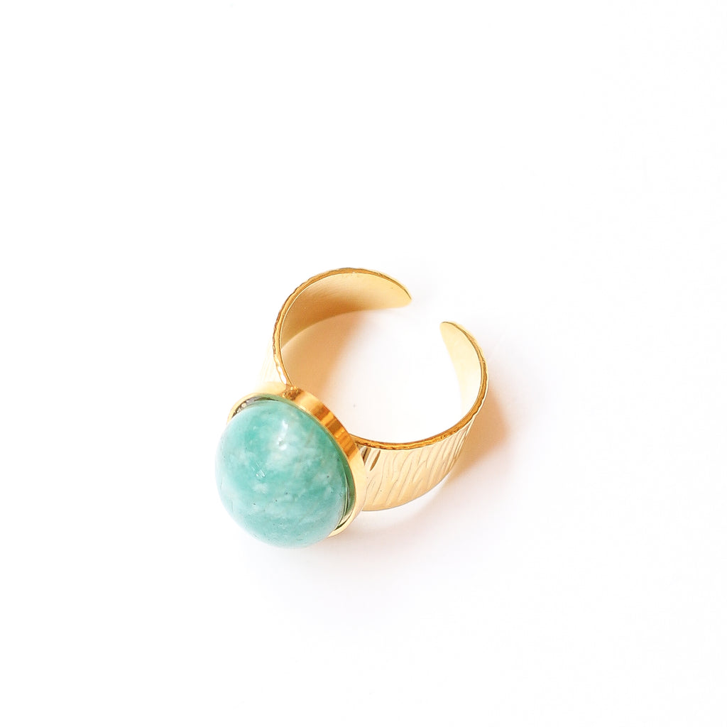 bague amazonite grande pierre fait main