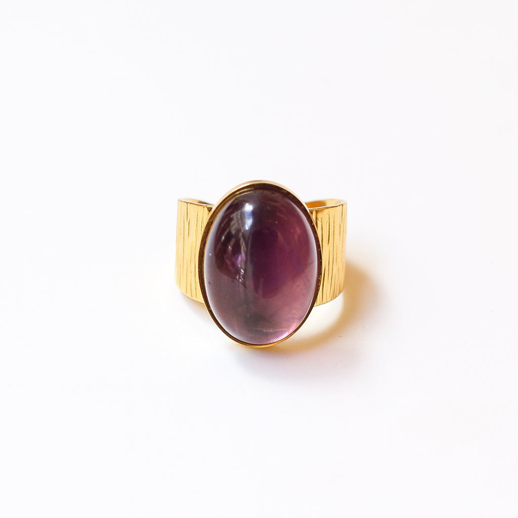 bague améthyste violet grande pierre naturelle