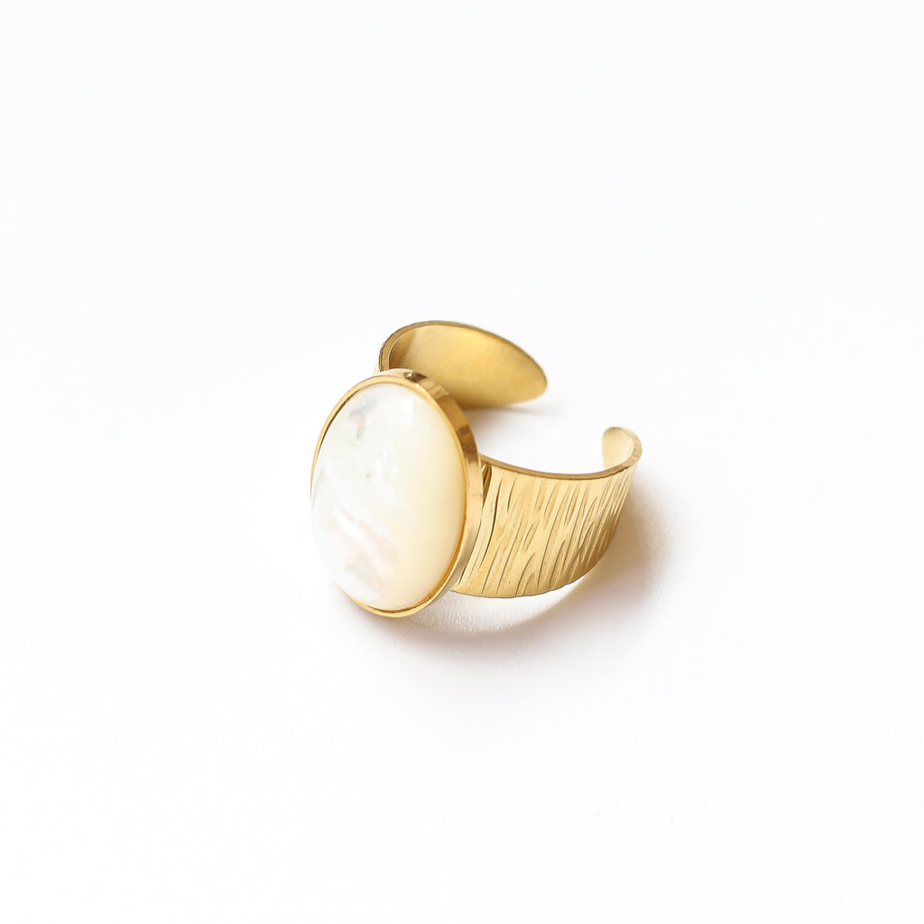 bague grande nacre pierre accessoire femme
