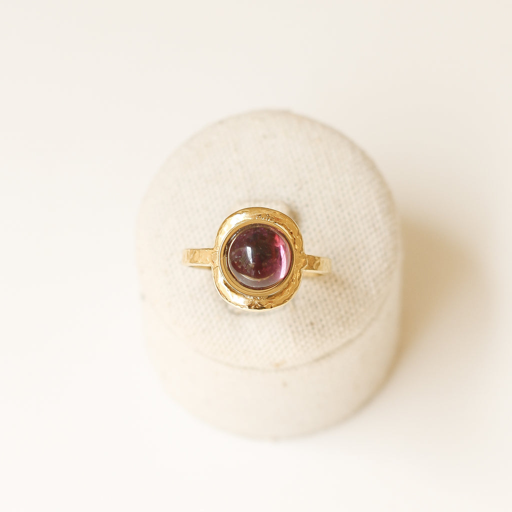 bague martelée améthyste violet pierre naturelle
