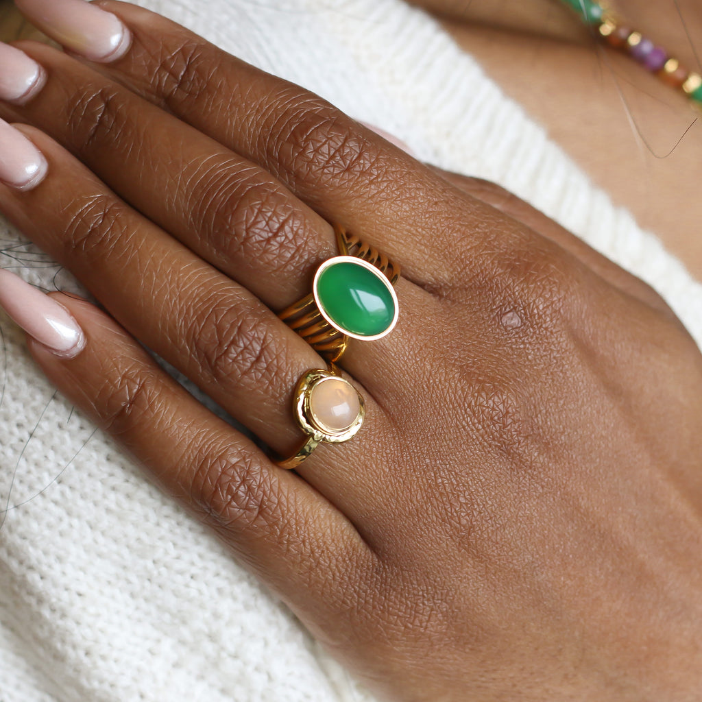 bague agate verte vague cadeau noël 