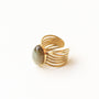 bague labradorite vague acier grise créateur