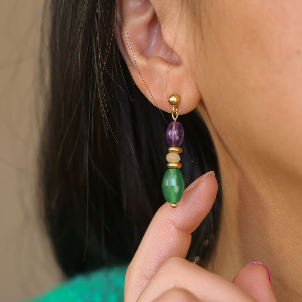 boucle améthyste agate verte créatrice paris