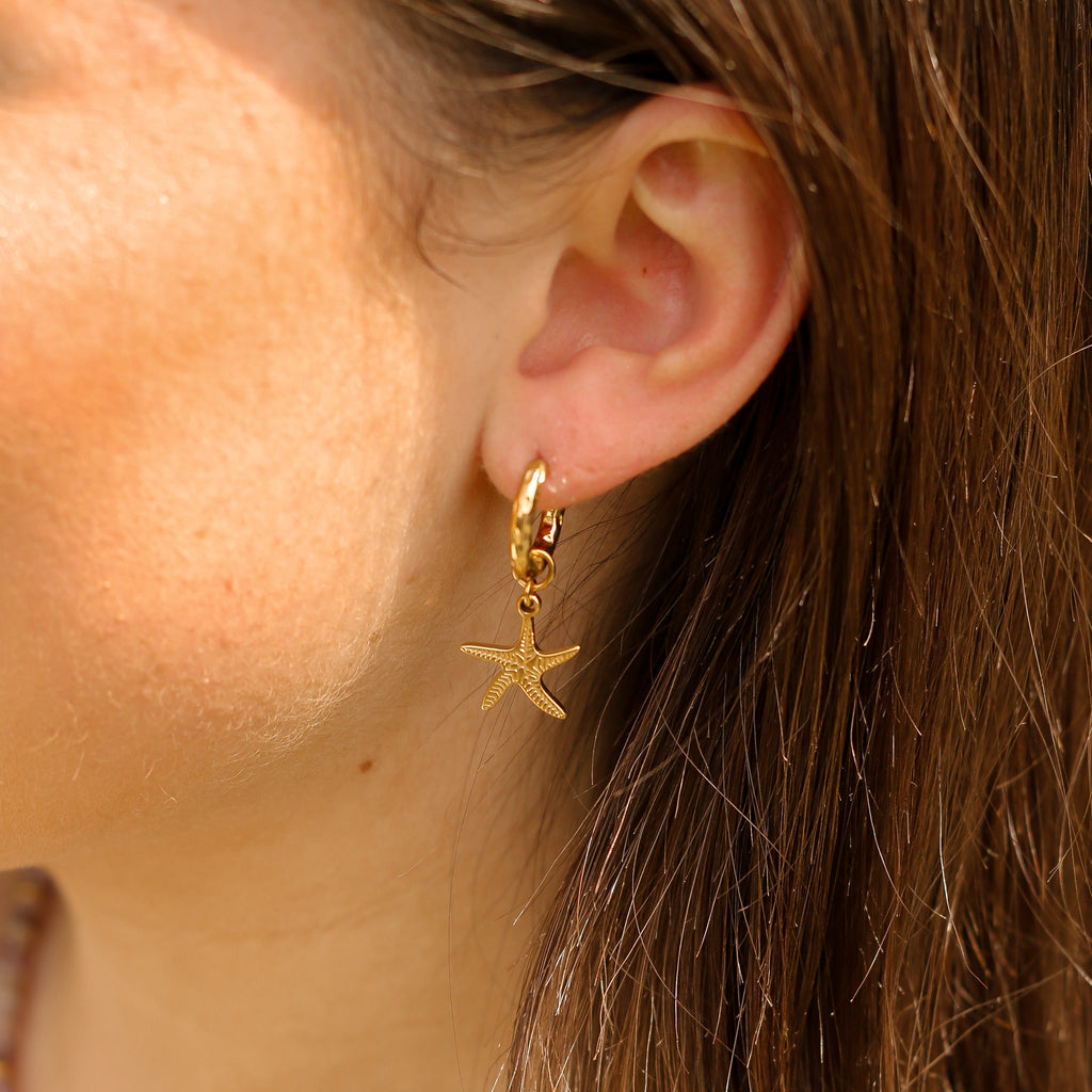 boucle oreille anneau étoile mer créatrice