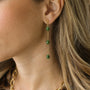 Boucles gouttes Aragonite Jade Olive avec chaine en acier inoxydable