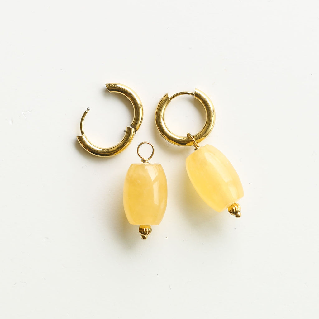 bijou boucle calcedoine jaune cadeau femme