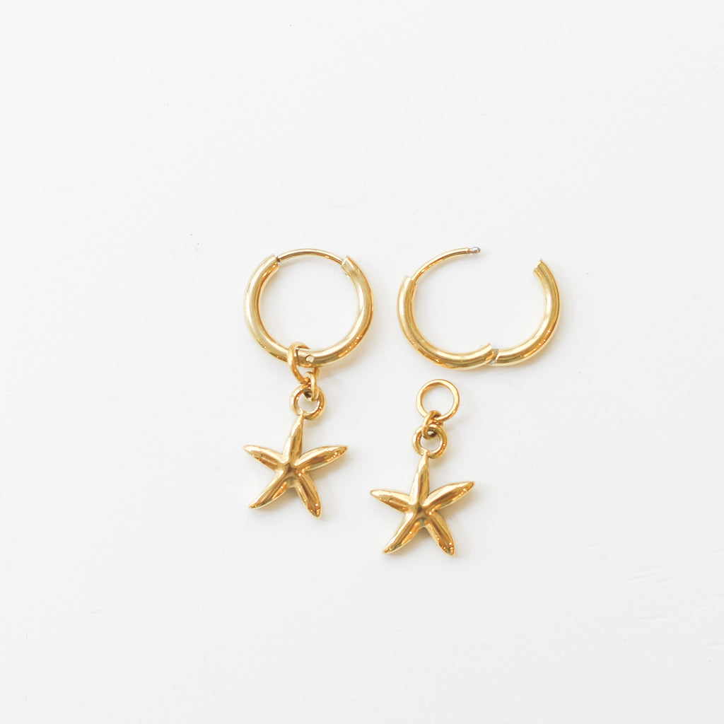 boucle oreille créole étoile mer cadeau