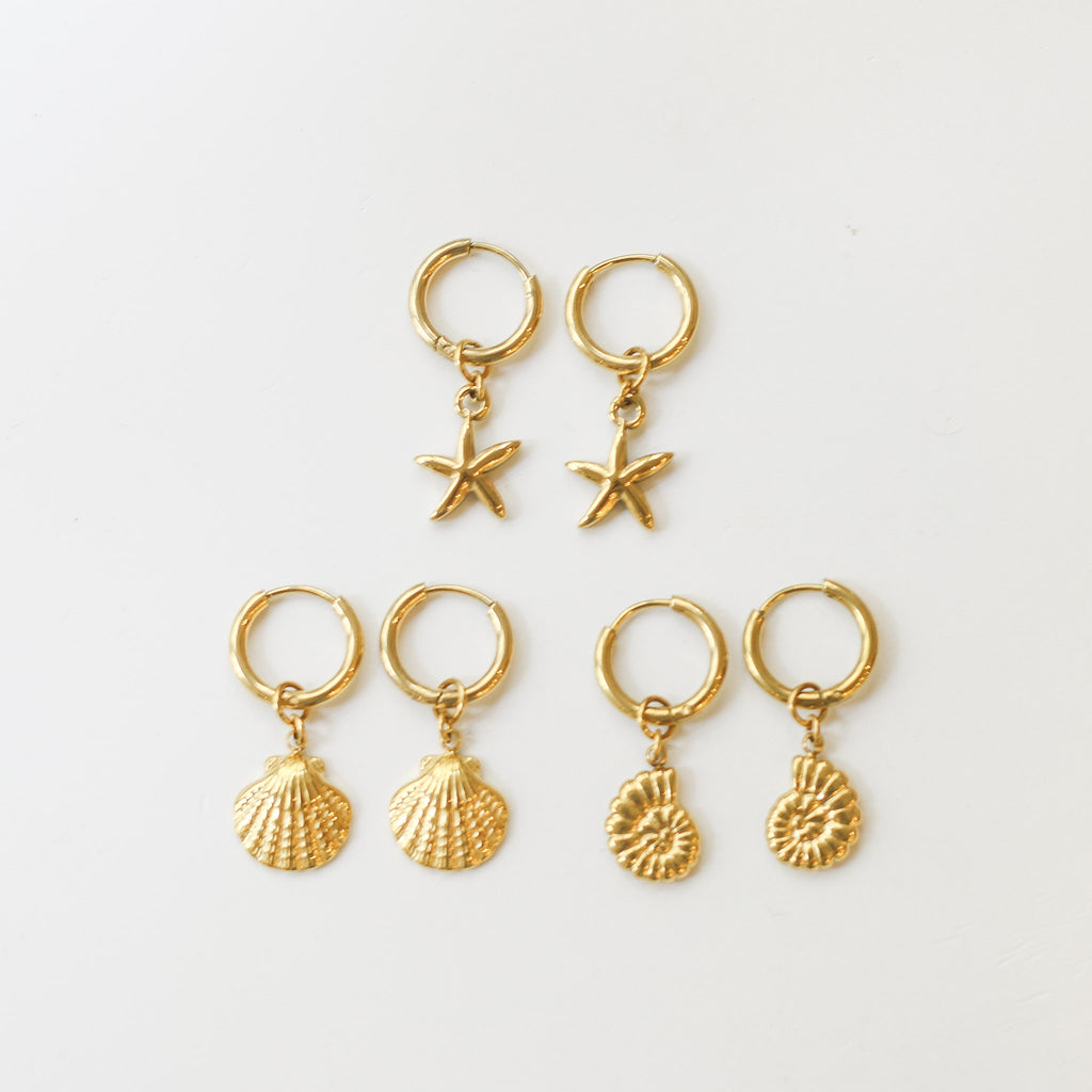 boucle oreille créole étoile mer créatrice