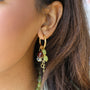 Boucles anneaux Jaspe dalmatien Jadéite, gros plan sur la pierre, pierre véritable, signé Mahny.