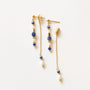 Boucles Lapis Lazuli Moonlight, détail du fermoir signé Mahny, bijou en pierres naturelles, Paris.