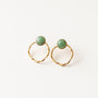 boucle anneau aventurine verte acier inoxydable
